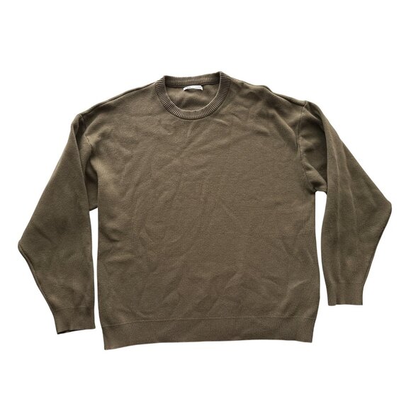 Zara Dark Brown Twisted Texture Sweater Viscose Blend Ribbed Cuff & Cuffs Size X - Picture 2 of 5